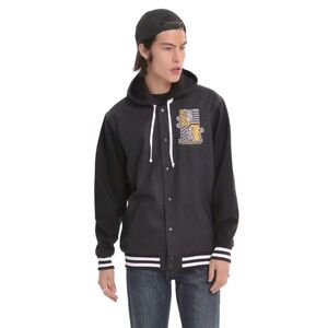 Harry Potter Hufflepuff Varsity Jacket Hoodie Wool Sz Large